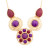 A floral design is at the center of Viola's three circular designs, each flanked by marbled, tear drop shaped stones. Two of Viola's gold faceted stones feature the added detail of a stunning splash accent. A floral design is at the center of Viola's three circular designs, each flanked by marbled, tear drop shaped stones. Two of Viola's gold faceted stones feature the added detail of a stunning splash accent.