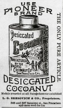 Coconut have been winning awards way.. way back, as seen here with this product from the Pacific CocoaNut Co.