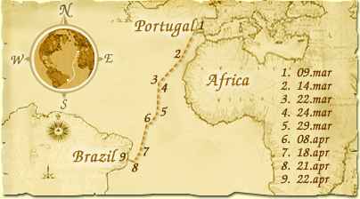 Pedro Alvares Cabral Voyage Map