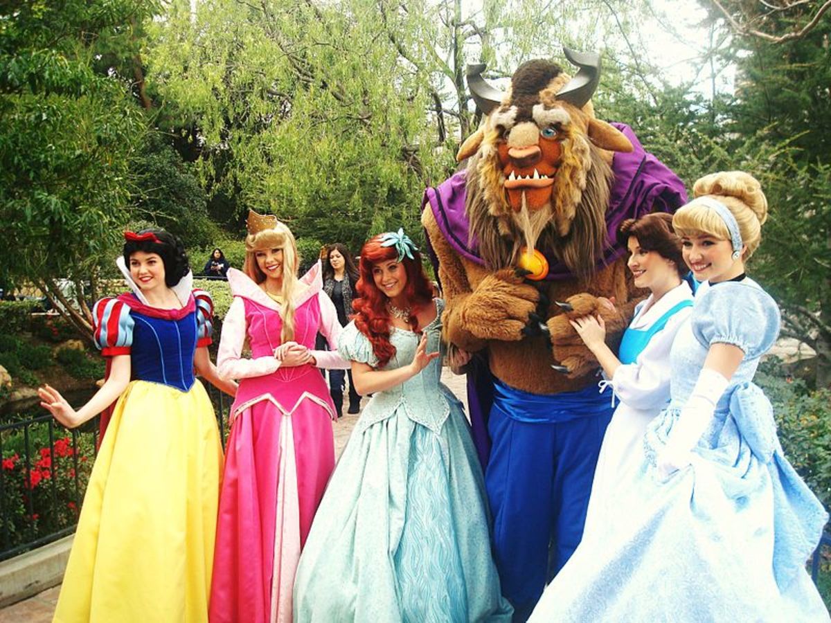 Disney Princesses and beast at Disneyland