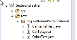 The tests created in the package under the test folder.