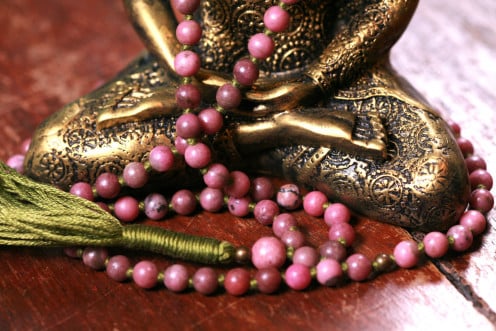Buddhist Mala beads. 108 beads with a head or summit bead called the sumeru