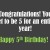 Sarcastic 5th Birthday Message Sarcastic 5th Birthday Message