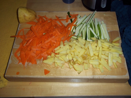 Always lots of chopping for vegetarian recipes. 