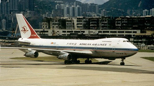 KAL 007 as HL7442, shown with the "I love New York" design it had on the day of the shoot-down. 