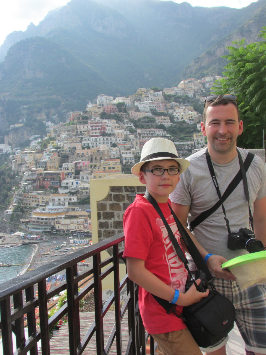 Just after we got off the bus in Positano