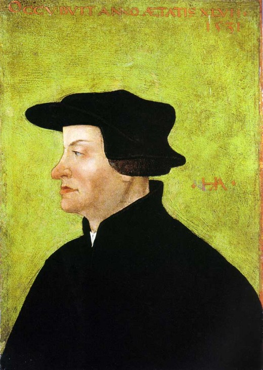 Portrait of Ulrich Zwingli after his death 1531 by Hans Asper, around 1531
