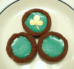 Pot of Luck Cookies, Chocolate Cookie Filled With Green Mint White Chocolate, Egg Free, Plus Gluten Free Variation