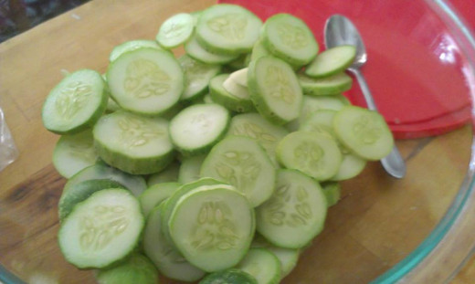 Cucumbers sliced