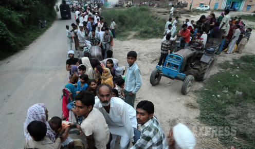 People leaving there home town due to riots in Muzaffarnagar