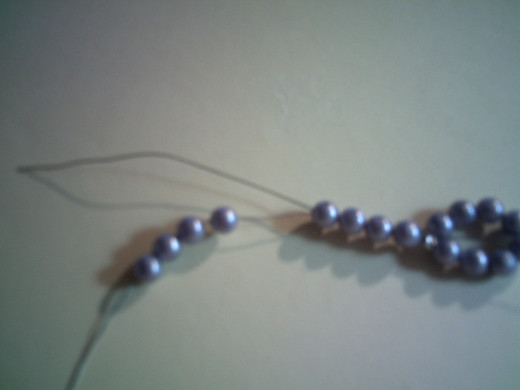 Beginning the second bead loop.