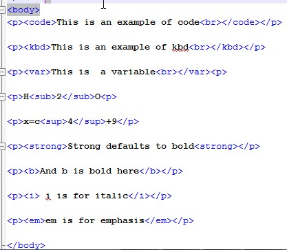 HTML source for the tags mentioned above.