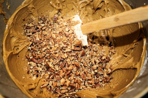 Hand Mixing Nuts & Chocolate Toffee Bits
