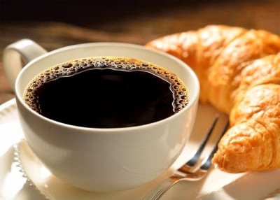 Coffee and a croissant is a good way to start the day