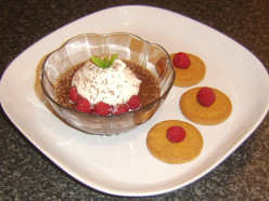 Raspberries and Cream on Coffee and Ginger Jelly Dessert Recipe