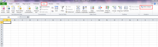 If everything goes right, you should now be able to see the Data Analysis Add-In added to the Data tap Analysis pane.