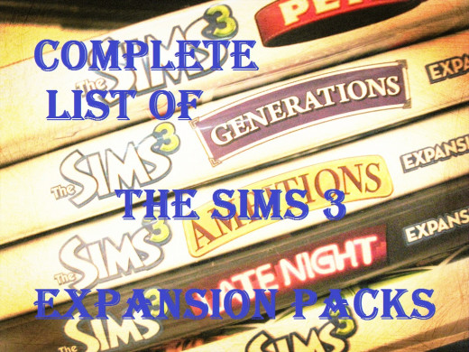 A complete list of The Sims 3 Expansion Packs, in order of release date.