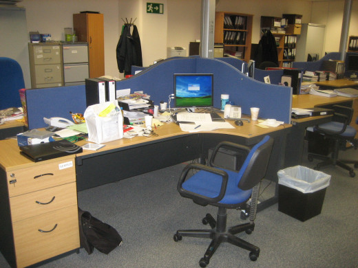 It is probably not the best idea to leave your desk like this - so tidy up!
