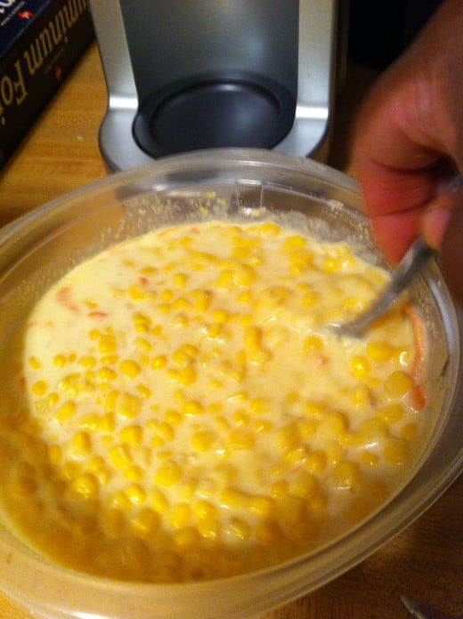 Stir the corn vigorously.  You want to make sure that you've properly mixed the corn bread batter.