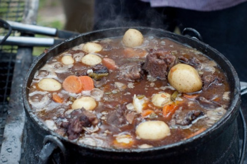An irresistible, traditional South African dish known as Potjiekos ("Small Pot Food"). 