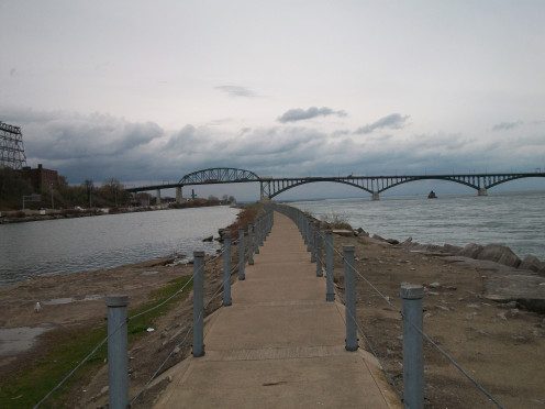 The Nowak Pier in the Niagara River, by the Peace Bridge