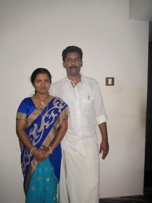 The author with his wife Kavitha in their traditional Kerala dress