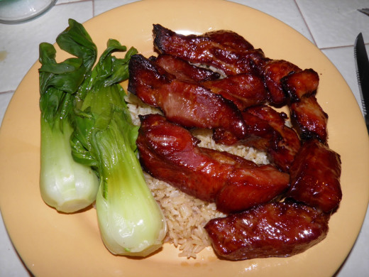 A basic, traditional Chinese dish before the ingredients are cut to serve.