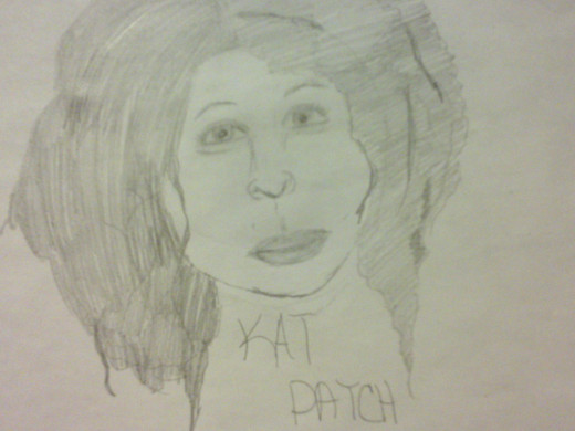 Kat Patch, my outlandish caricature.