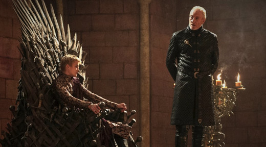King Joffrey (Jack Gleeson) and his grandfather, Tywin Lannister (Charles Dance)