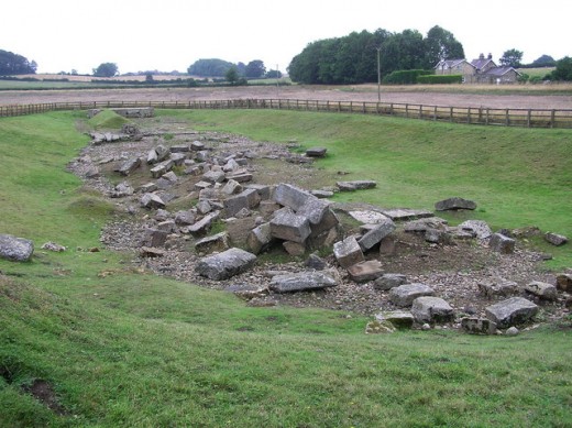 Piercebridge Roman Bridge Remains. This rubble was once part of a bridge that brought Dere Street over the River Tees