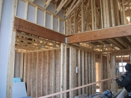 Interior framing of new home.