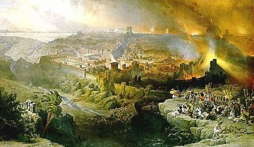 Christ coming in Judgement on Jerusalem. A painting by David Roberts. 1796-1849.