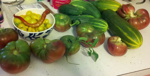 Tomatoes and Cucumbers from my garden