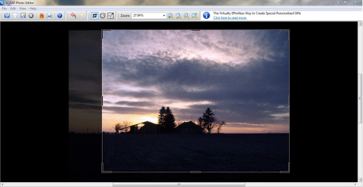 Cropping the image using the SCRAP Photo Editor