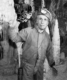 Michel Siffre in the cave he spent 6 months in.