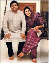 Happy man with wife Saira Rahman