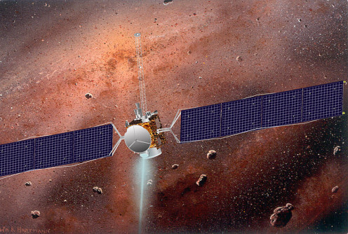 America's Dawn spacecraft inside the large asteroid belt.