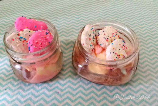 Can also use vanilla ice cream and top it with rainbow-colored sprinkles but cookies with it are an extra treat for kids!