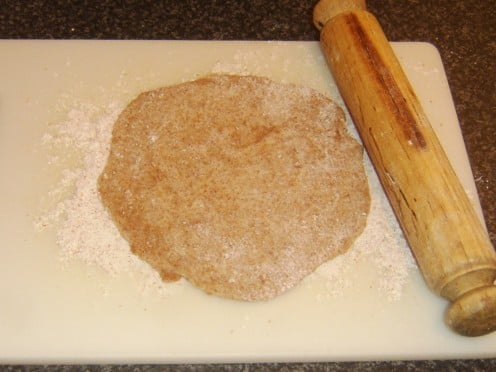 Rolling paratha dough