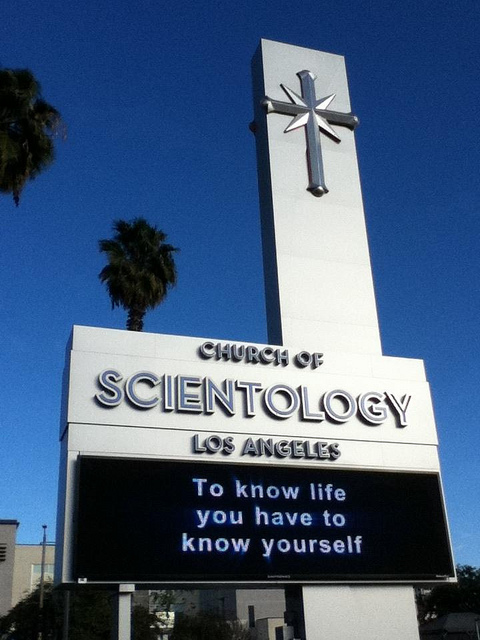 "To know life you have to know yourself." Church of Scientology in Los Angeles. 