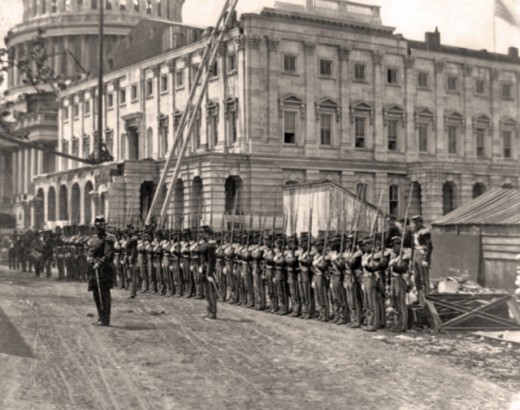 Militia form for a military parade
