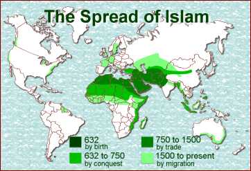 Islam spread by a variety of means