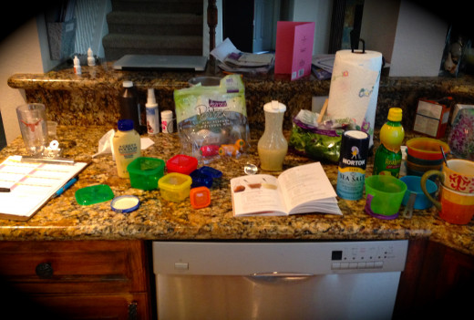 A messy kitchen is a happy, clean-eating kitchen.