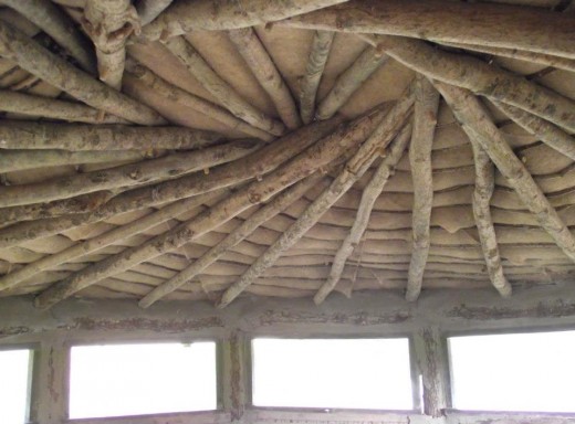 The roof of the hut.