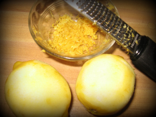 Use a microplane zester to easily zest 2 lemons.  