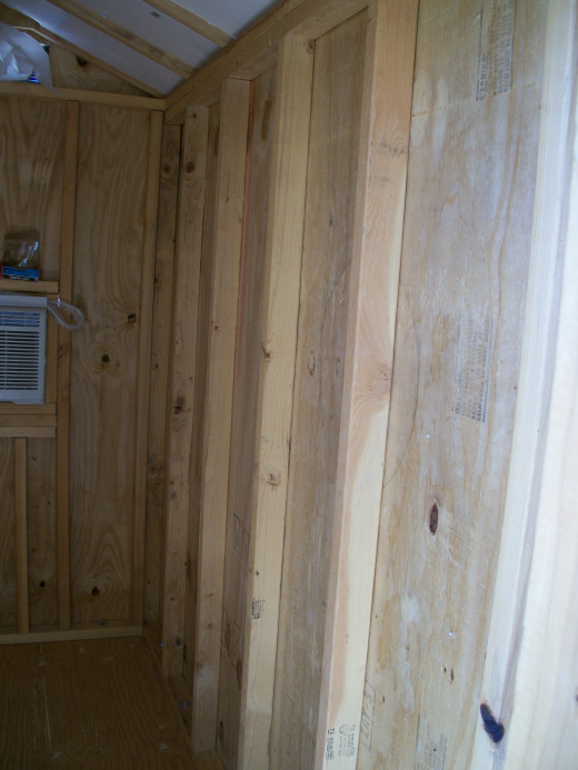 View from inside after siding installed.