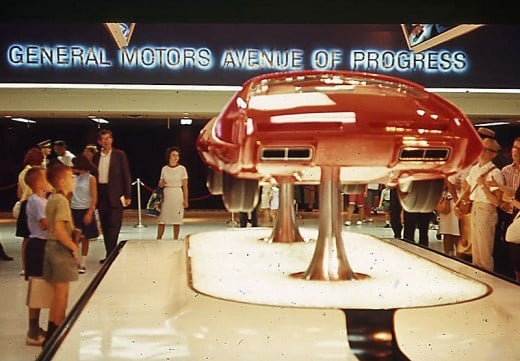 The General Motors Pavilion which featured the concept car of the future.