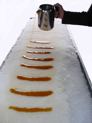 Maple taffy is one of the many delights associated with boiling down maple sap.