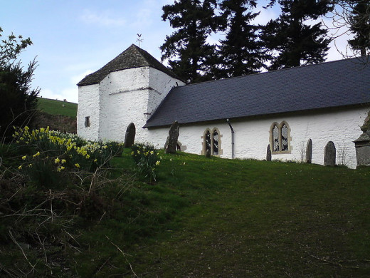 This is the church of St. Mary on the site of the battle of Bryn Glas today.