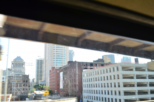 Driving into St. Louis.  Its not the best photo (we were stuck under an overpass, if you can't notice) but it gives you an idea of how built up the city is.